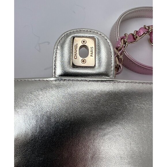 Chanel Metallic Lambskin Like a Wallet Flap Golden Pink Crossbody Bag - Picture 10 of 16
